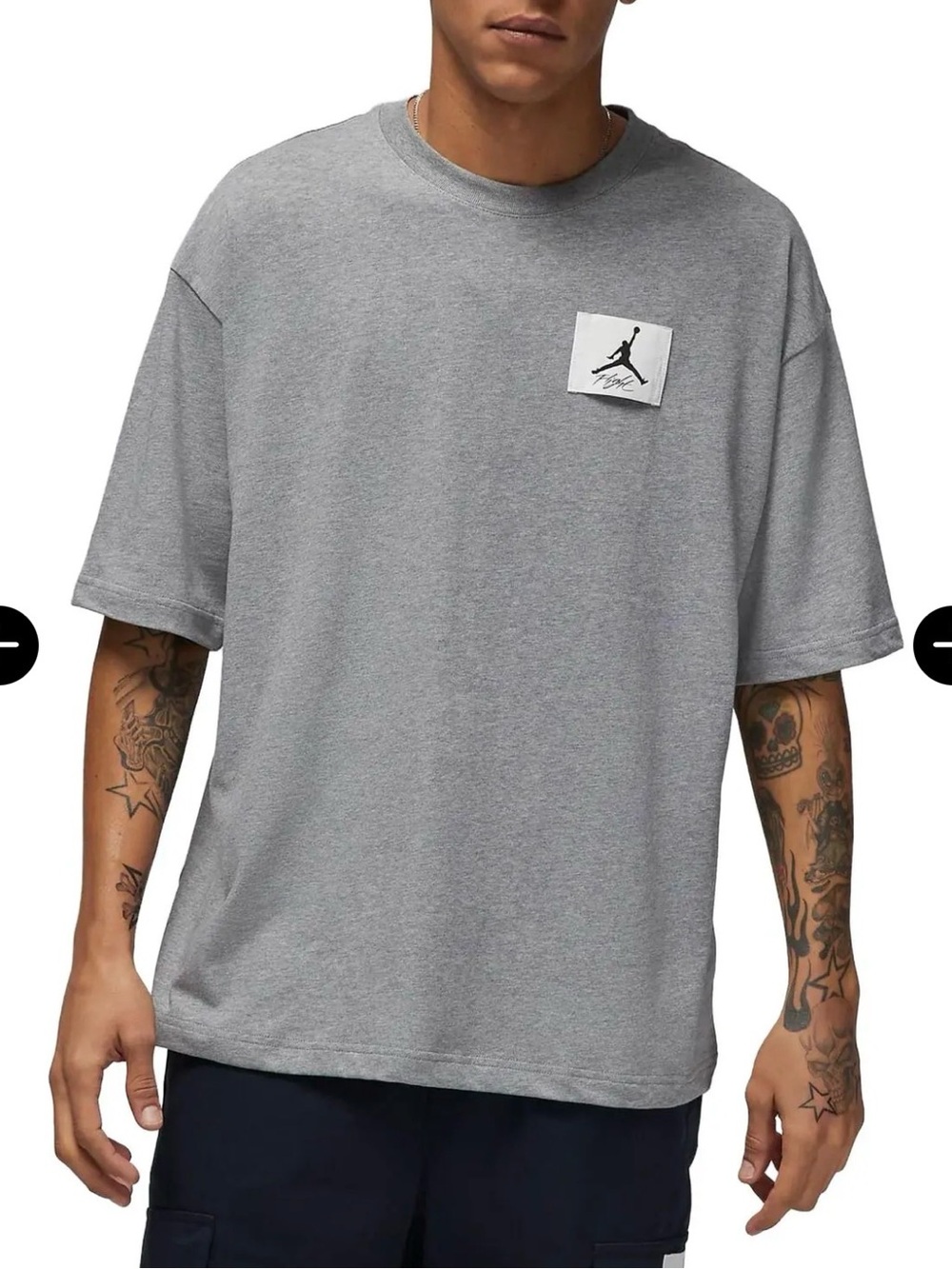 Jordan Grey Short Sleeve Patch Logo Tee